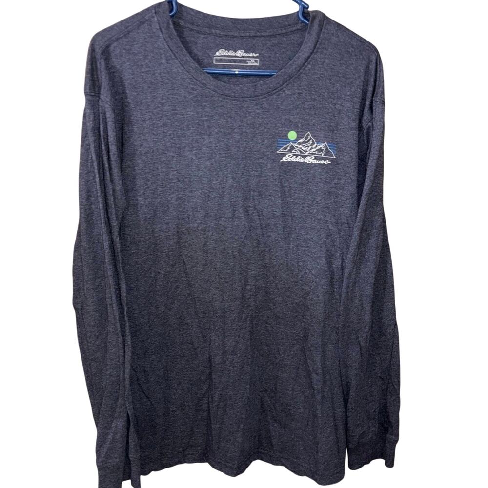 Eddie Bauer men’s blue Live Your Adventure double-sided long sleeve t-shirt (XL)